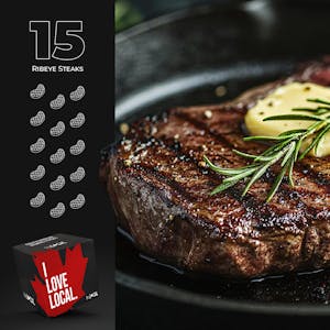 Boîte de steaks de faux-filet nourris à l'herbe