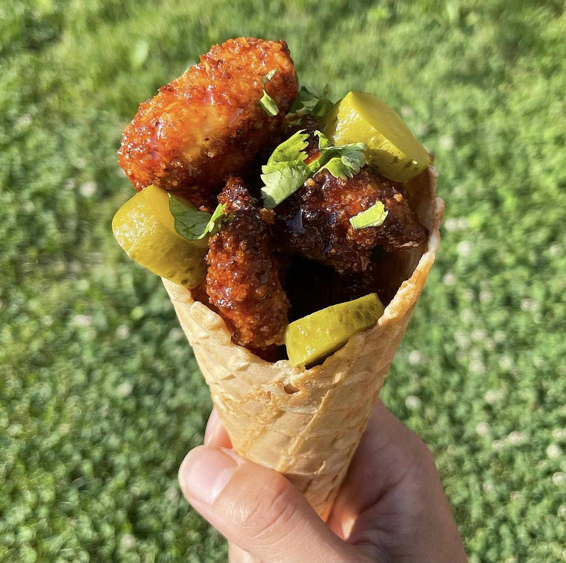 Chicken and Waffle Cones Recipe